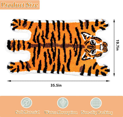Tapete baño tigre dibujos animados antiderrap naranja
