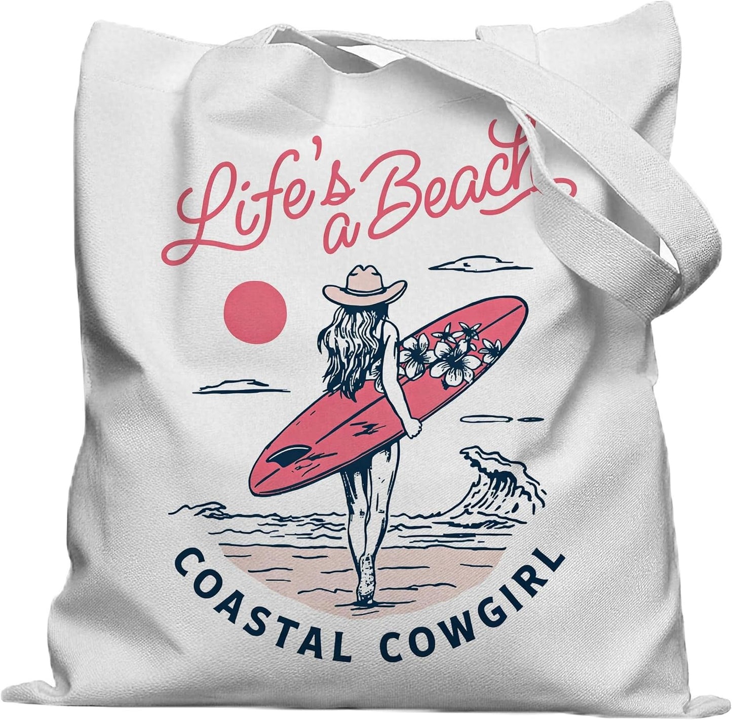 Bolso canvas reutilizable para playa y compras verano
