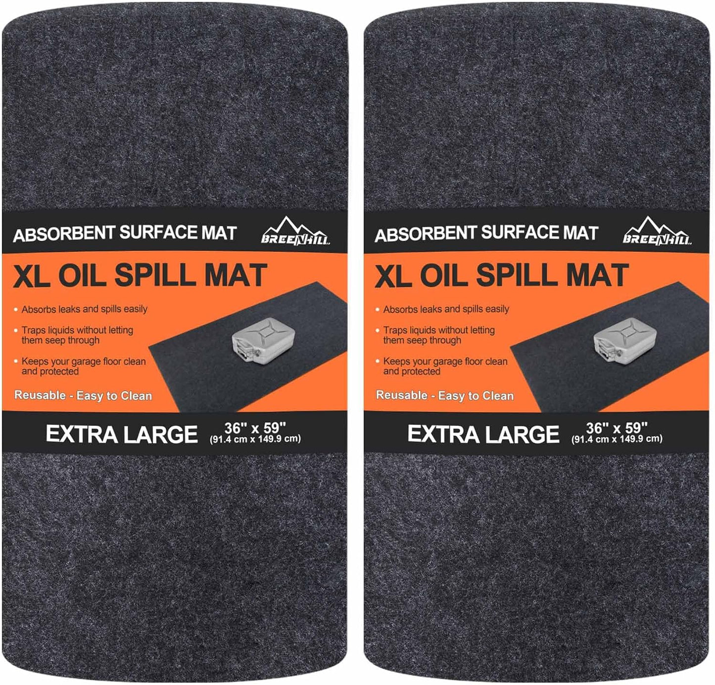 Alfombrilla derrames aceite XL 36x59" set 2 reutiliz.