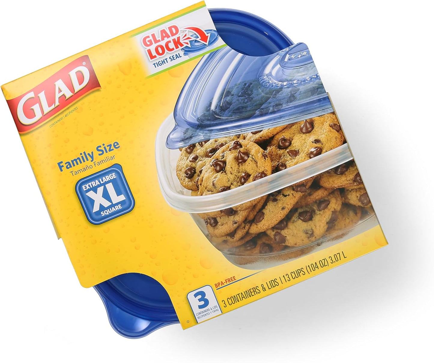 3 Pzas Contenedor Alimentos 104oz Sello Hermético Cuadrado