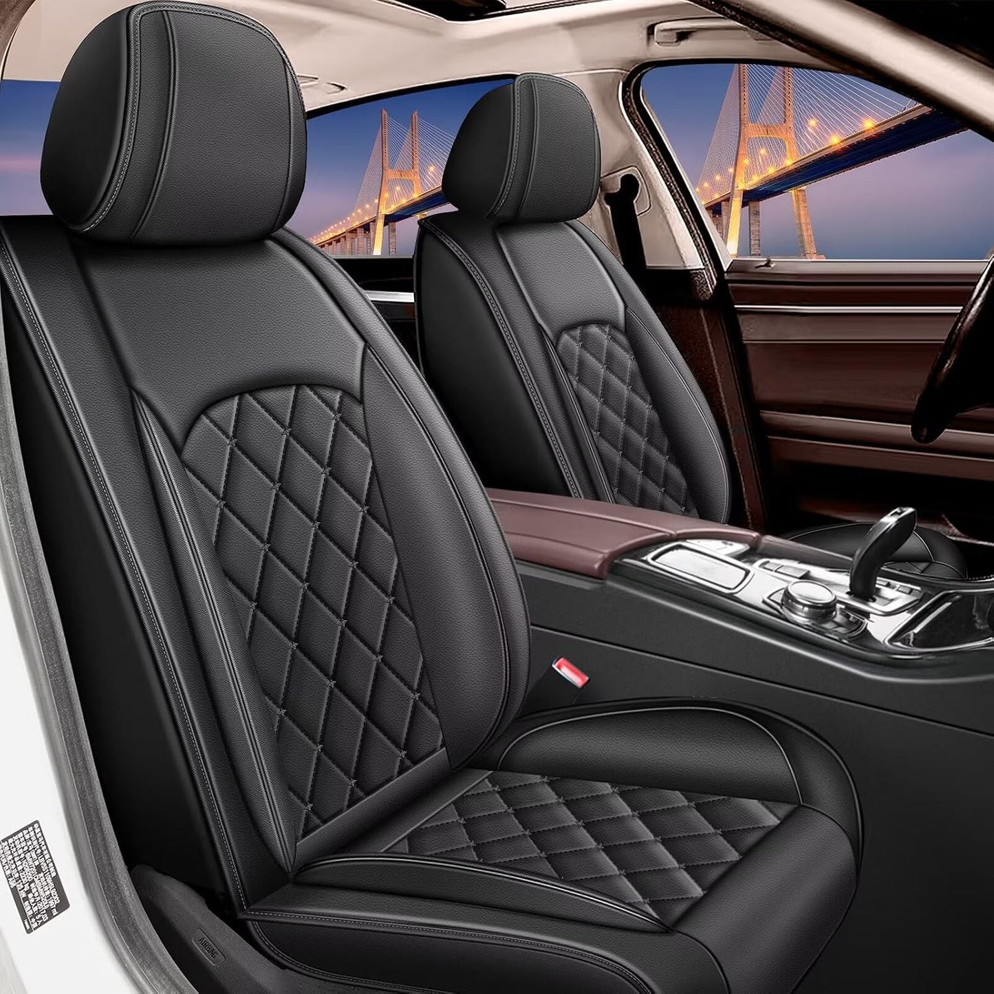 Juego 5 fundas asiento Ford Escape 2001-24 piel sintética negra