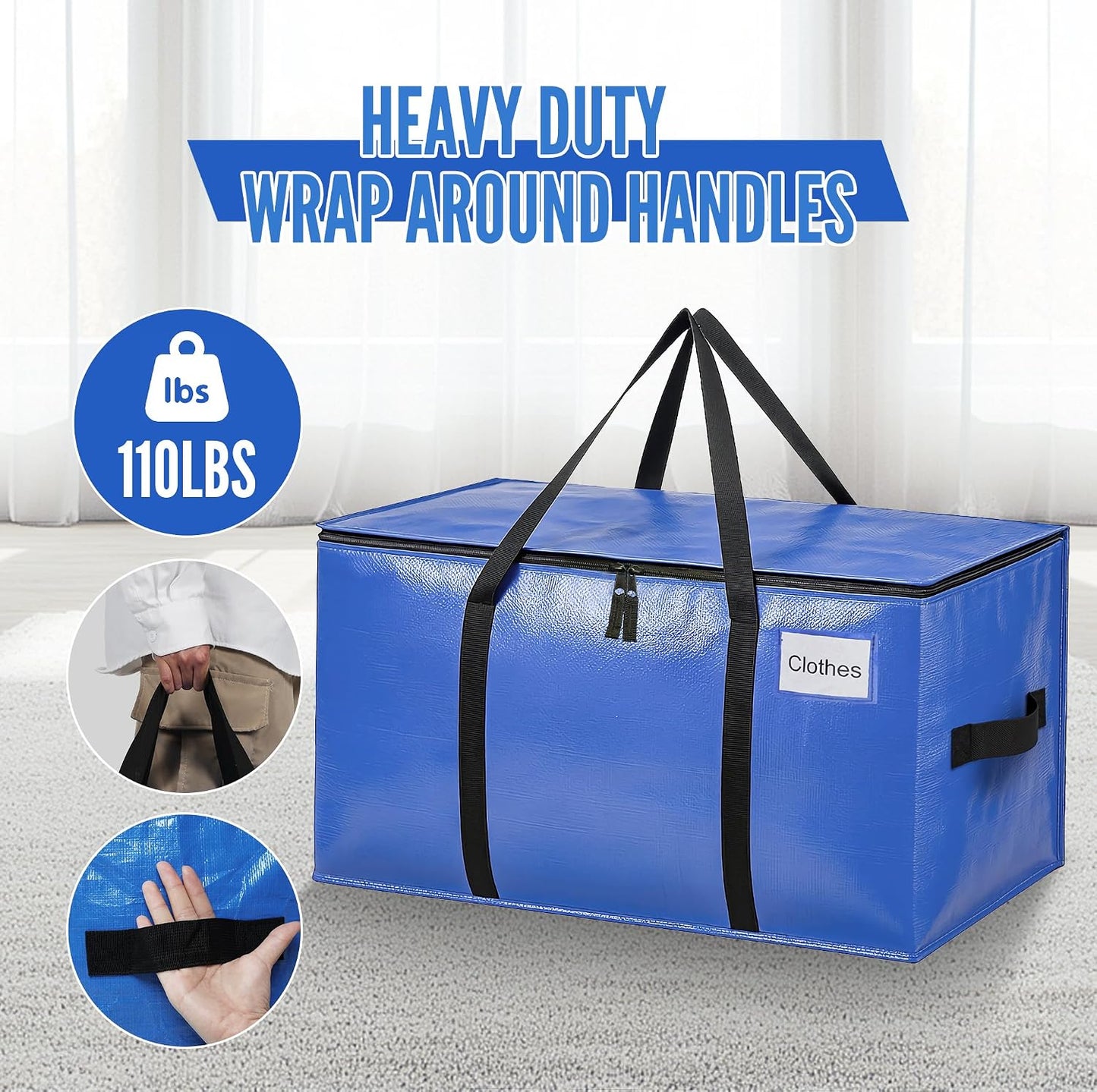 Bolsas mudanza resistente asa fuerte 6 Uds Azul