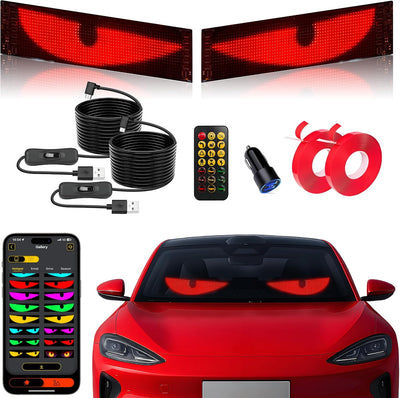 2 Luces Ojos Diablo LED 14.72x3.62pulg Control Remoto