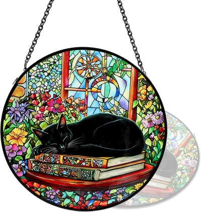 Atrapasoles cristal vitrales para gato interior