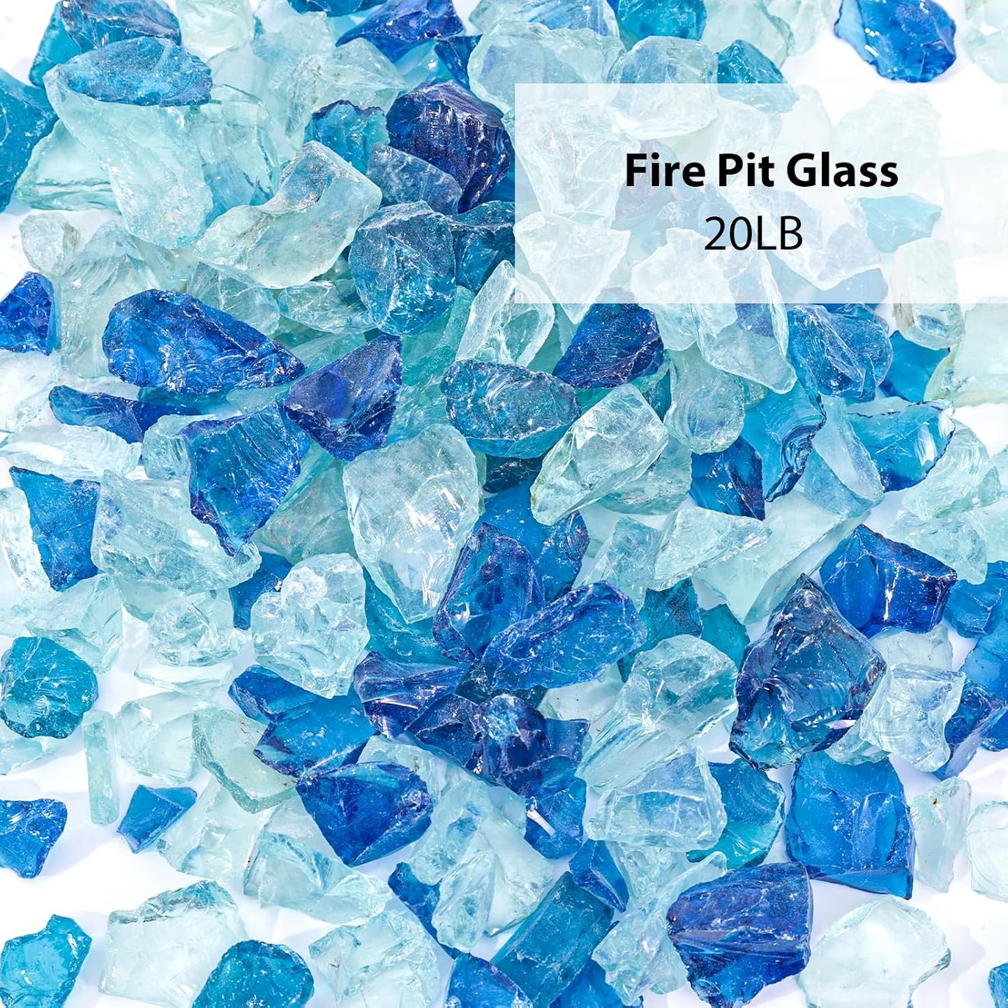 Rocas vidrio de fuego azul 20lb para chimenea decorativa