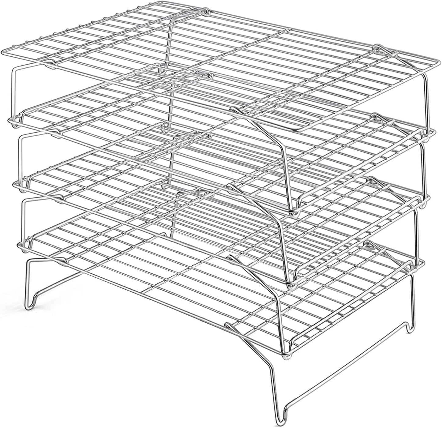 4 Pzas Estantes Hornear 15x10pulg Acero Inox Apilables
