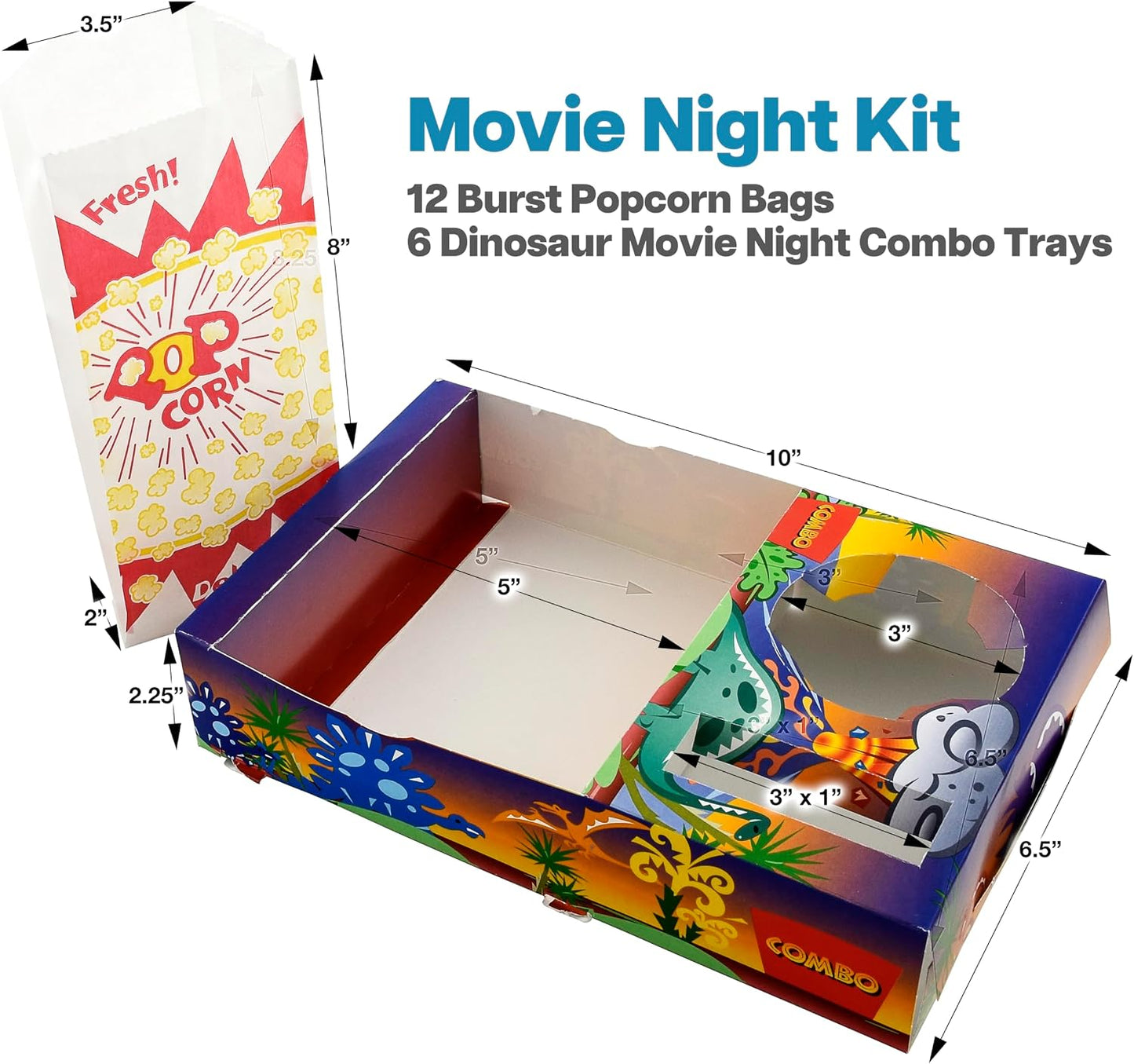Kit 18 Pzas Bolsas Palomitas Dinosaurios Niños