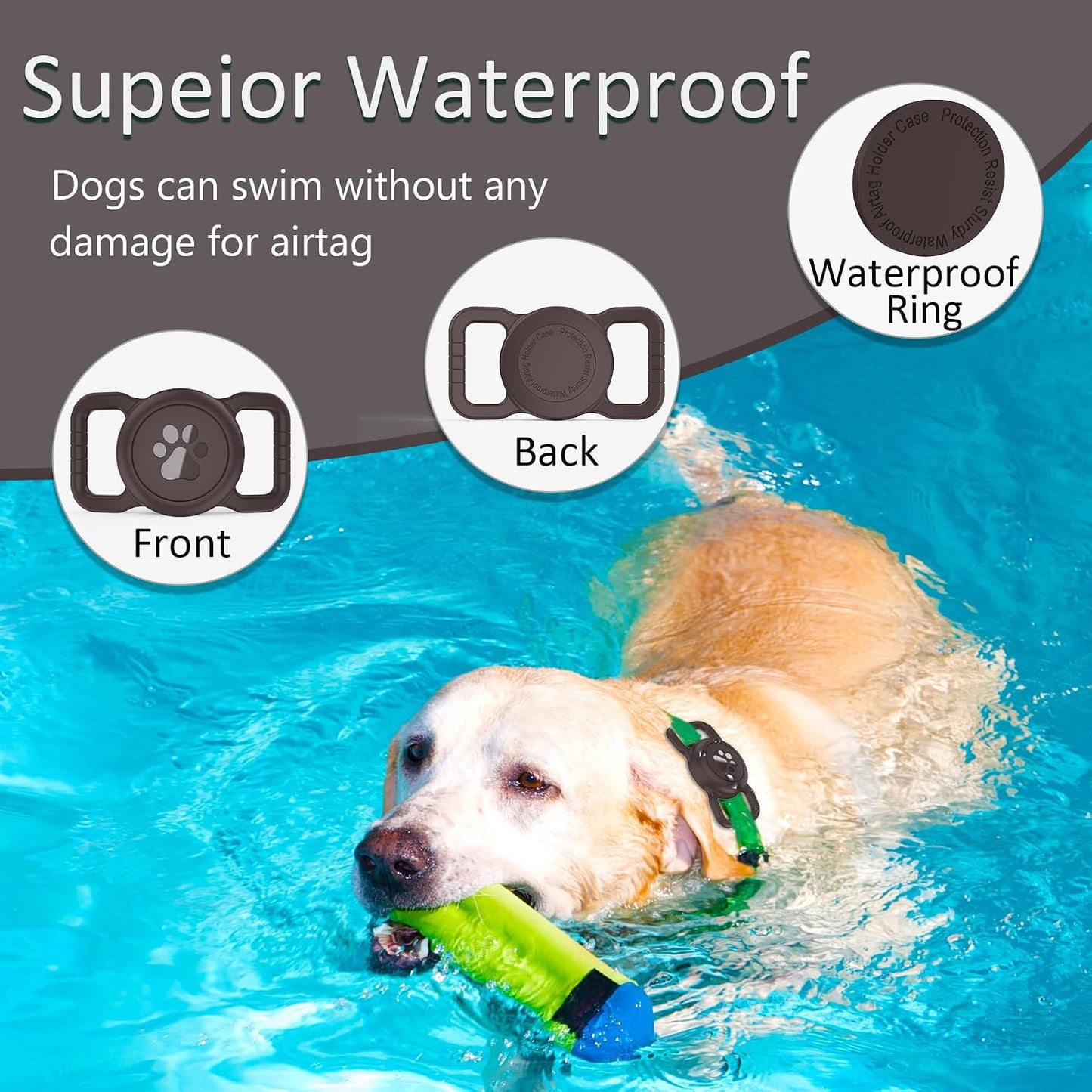 Soporte impermeable Airtag para collar de perro