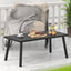 Mesa auxiliar metal negro rectangular para patio