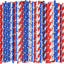 Pajitas biodegradables con bandera USA 100 pzas rojo azul blanco