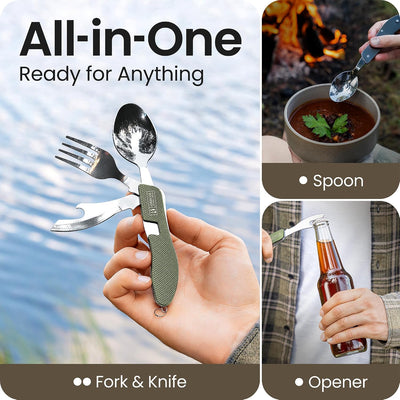 Set 2 Utensilios Comida 4en1 Acero Inox