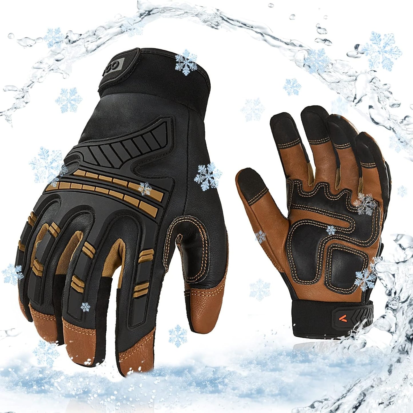 2 Pzas Guantes Invierno Impermeables Antigolpes para Hombre
