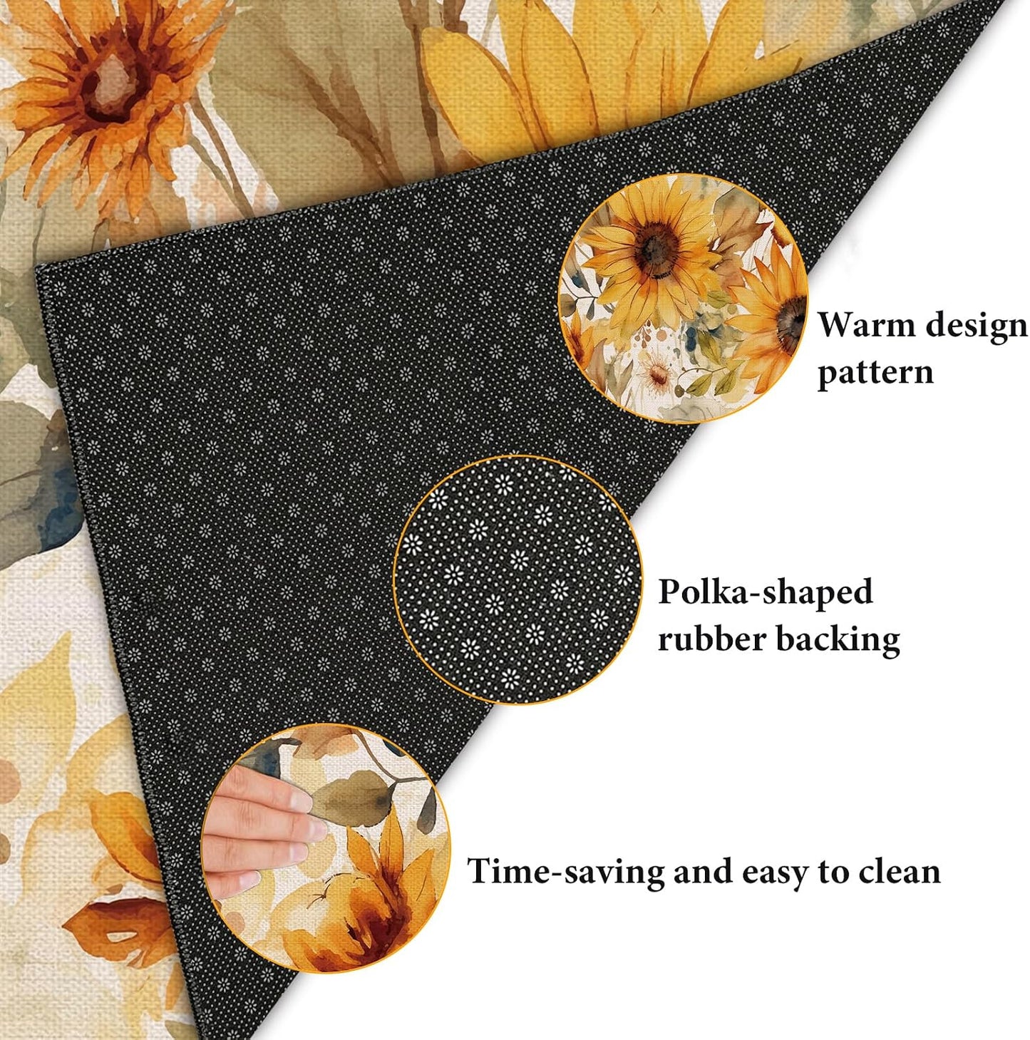Tapete bienvenida girasol antiderrap 17x29.5pulg