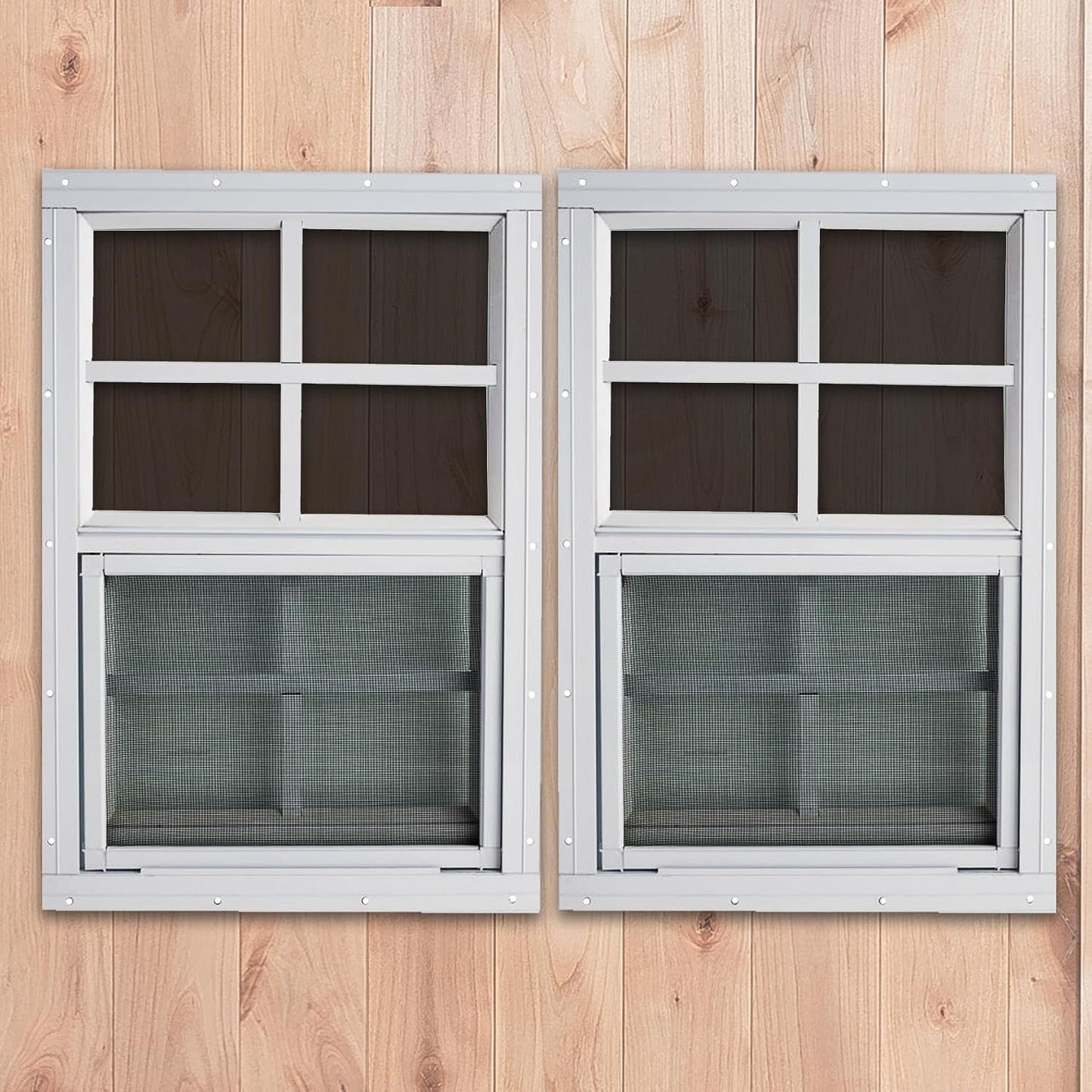 2 Ventanas Cobertizo 14x21pulg Vidrio Templado