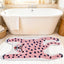 Tapete sala set forma leopardo antiderrap rosa