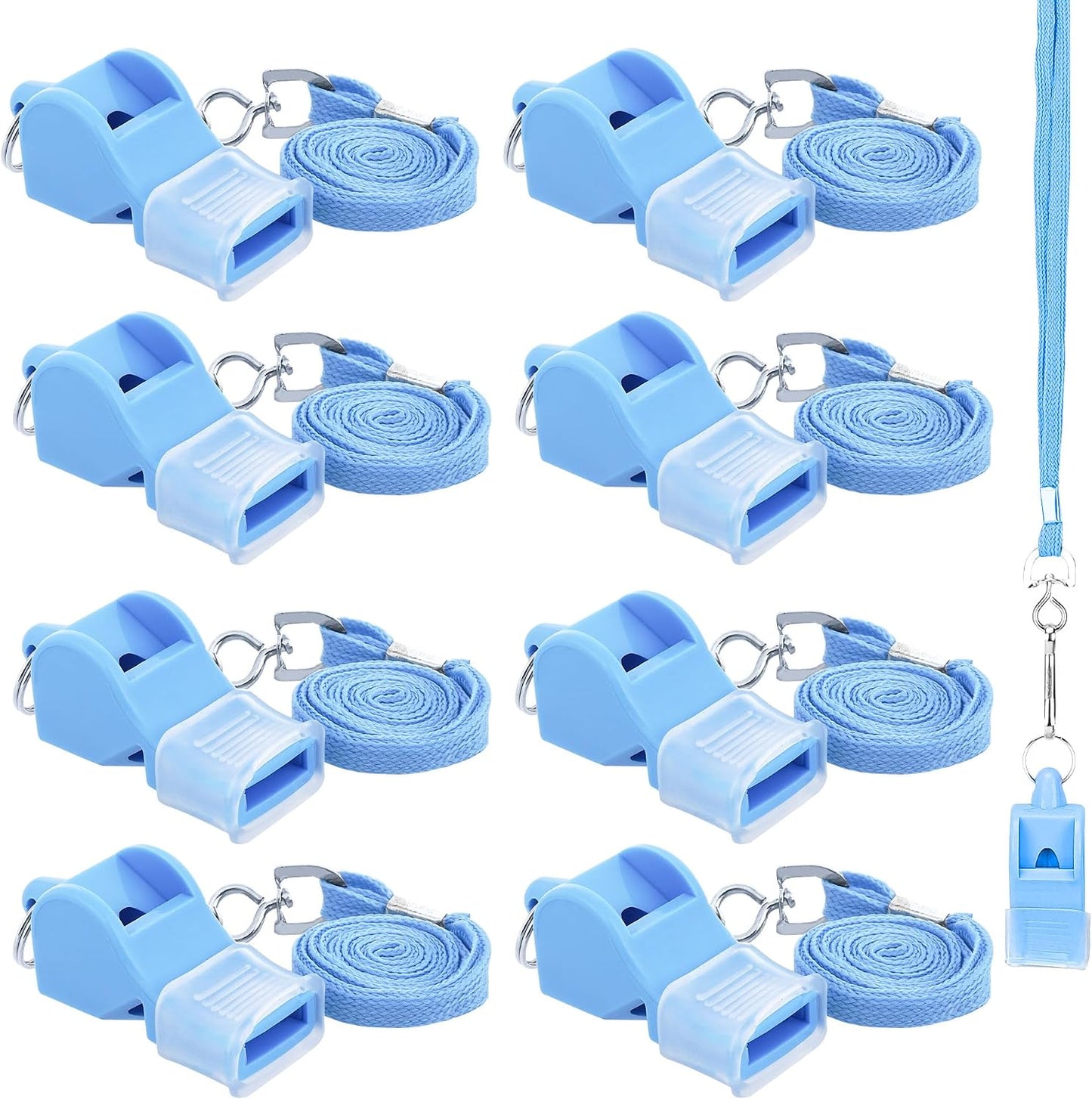 Silbato plástico con cordón para deportes y fiestas