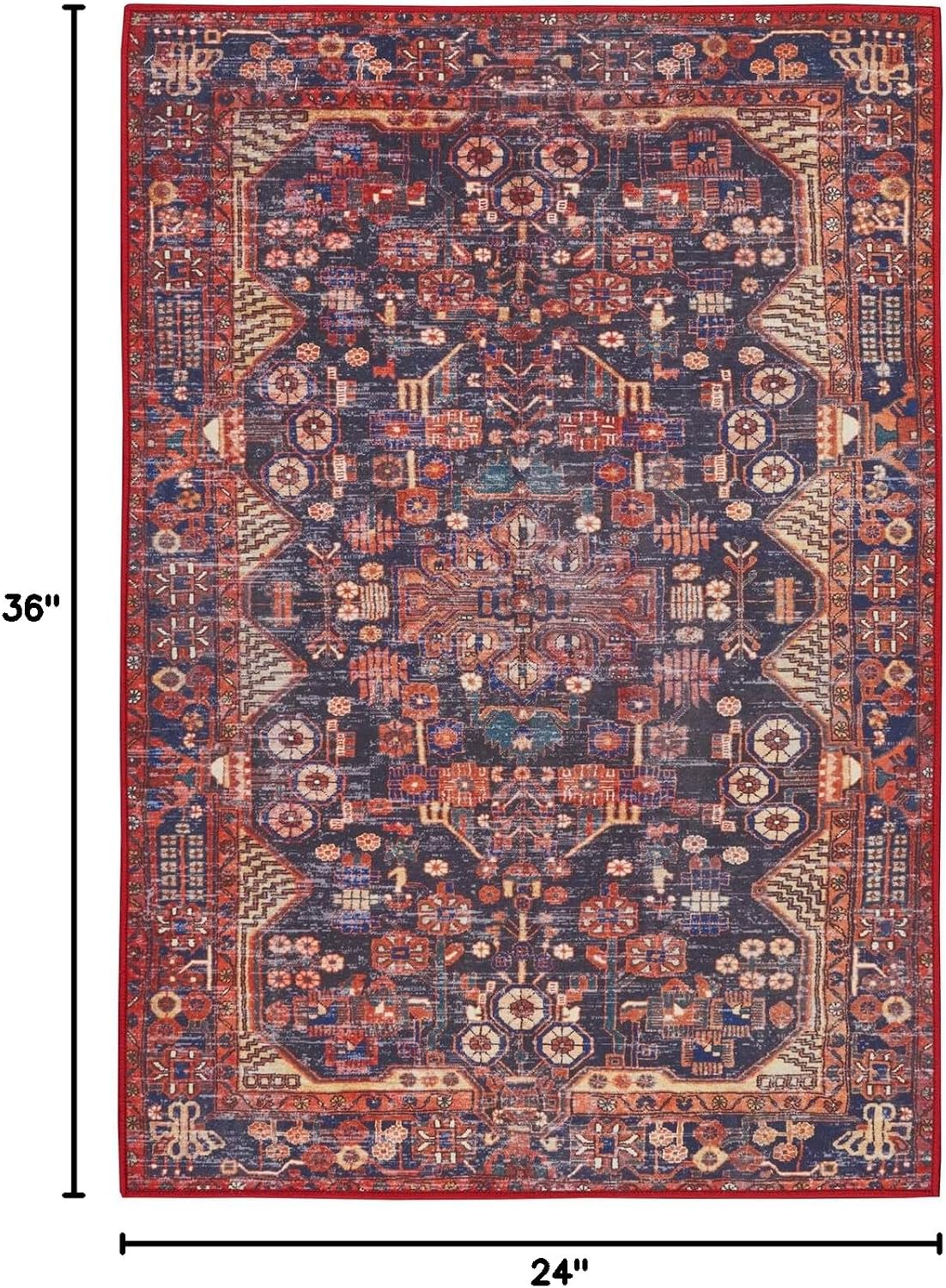 Alfombra roja 2x3ft para dormitorio sala comedor