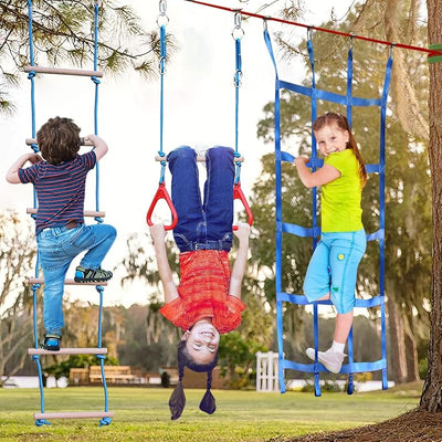 Carrera obstáculos Ninja Warrior patio 2x65 ft 10 accesorios