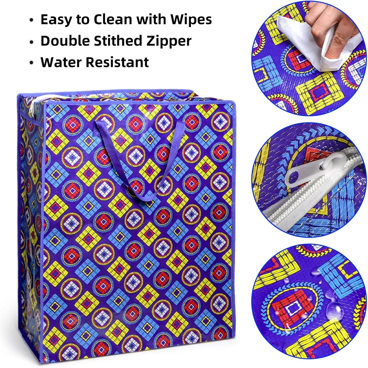 9 bolsas mudanza grandes 90l con asa cremallera para ropa viaje