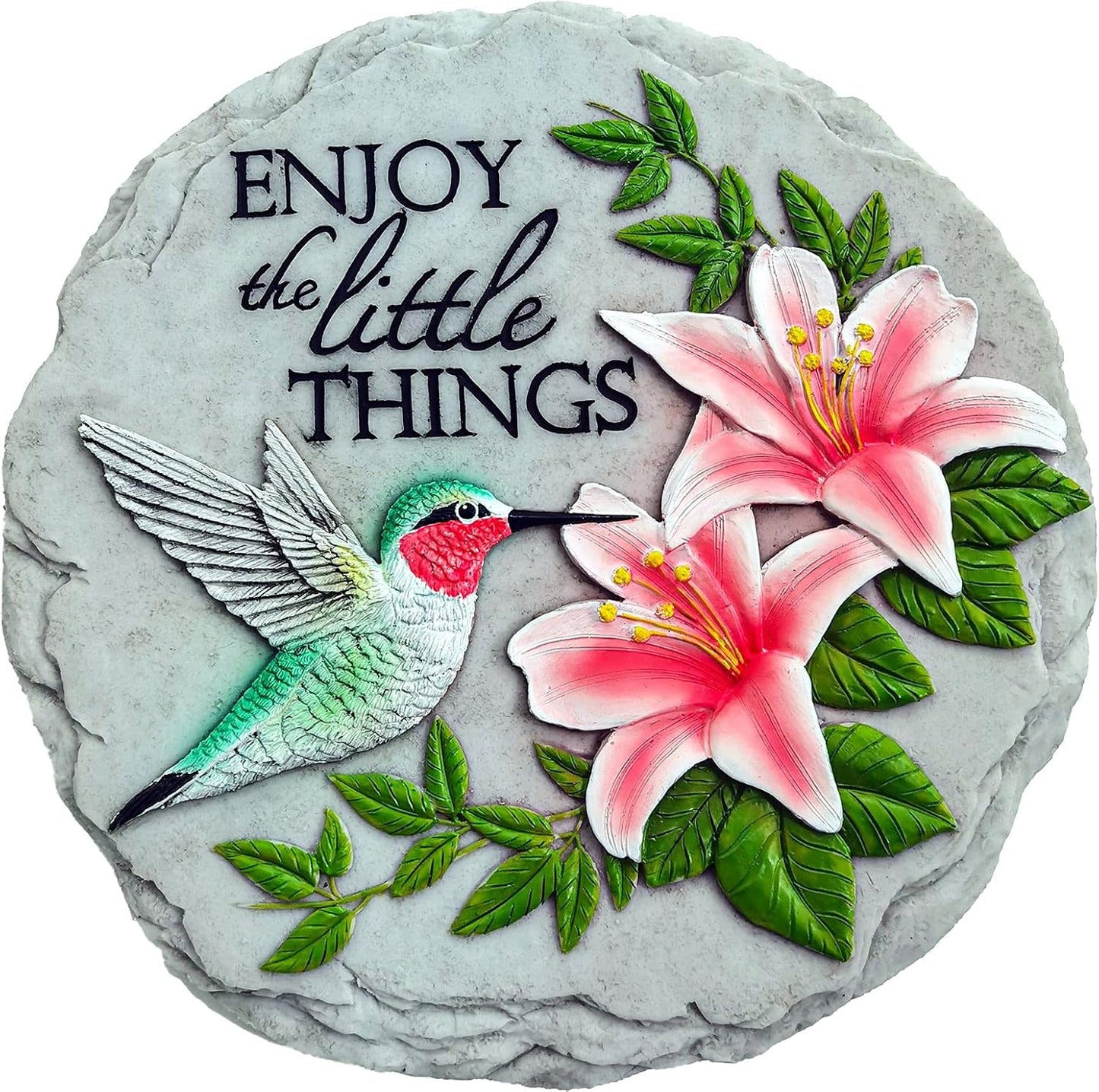 Piedra decorativa colibrí para jardín