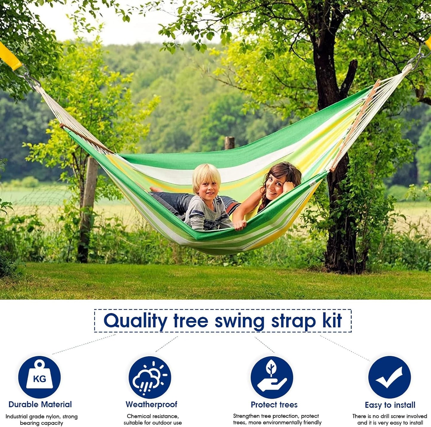 Kit correas columpio árbol seguro 2200lb 3.3pies