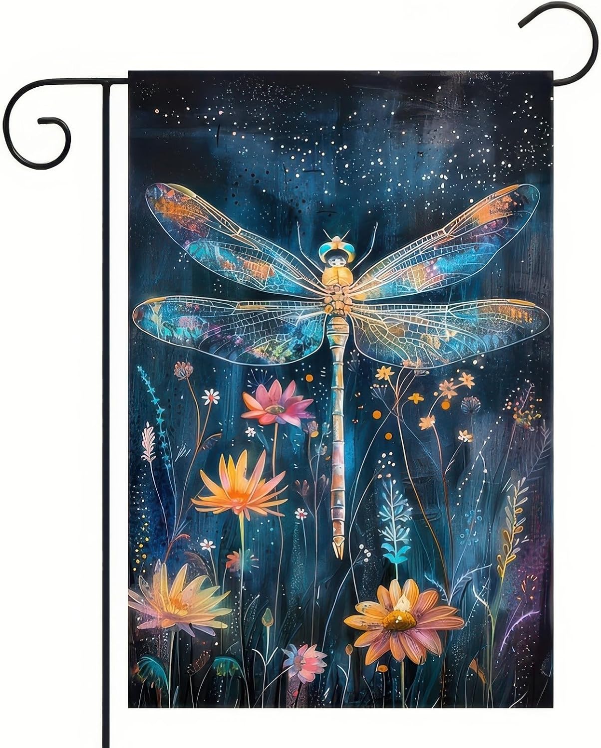 Bandera jardín libélula 12x18" doble cara rústica