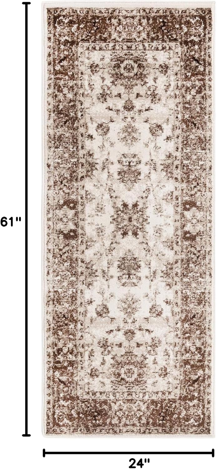 Alfombra área Rushmore Collection 2x5ft 1pulg crema