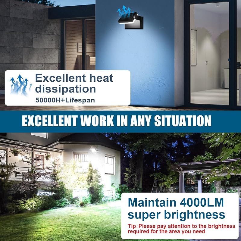 Luz pared exterior LED 40W 5000K 4000LM impermeable