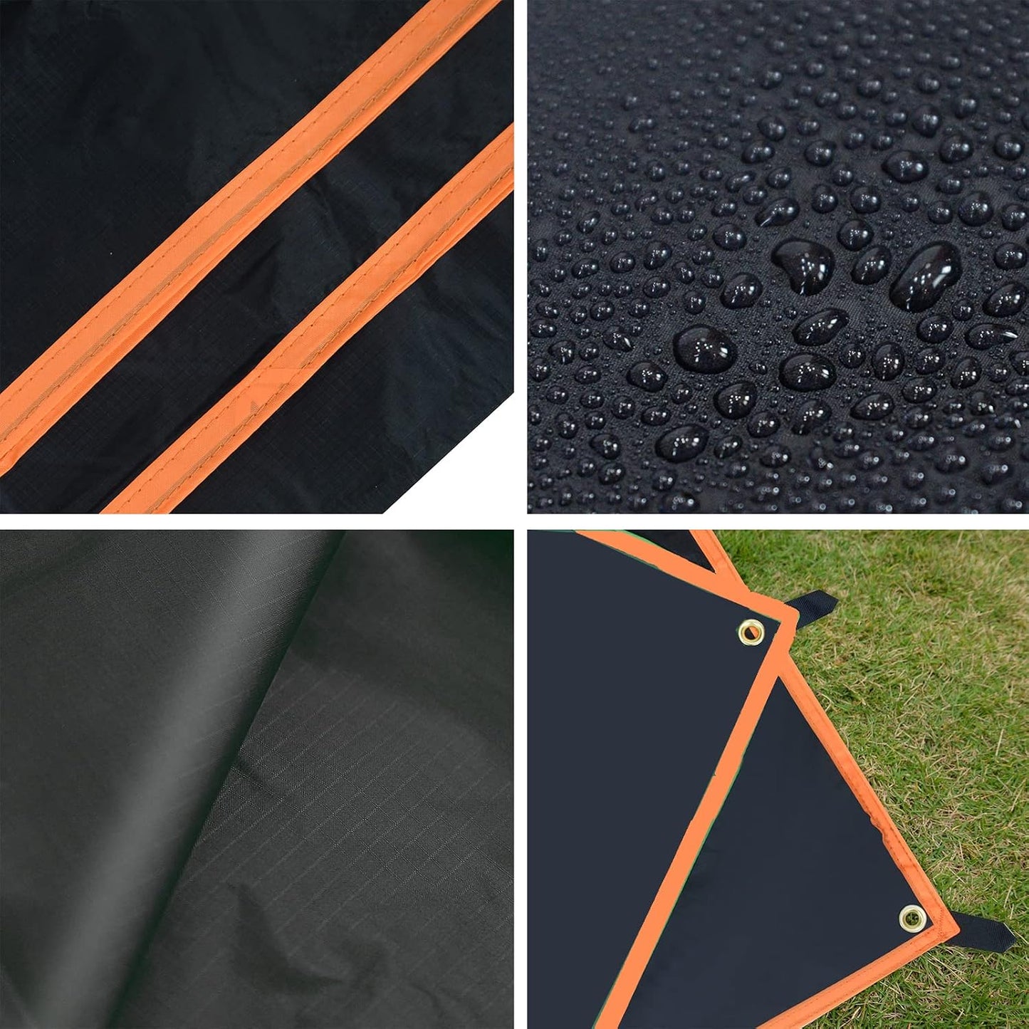 Alfombra ultraligera impermeable para tienda camping negro