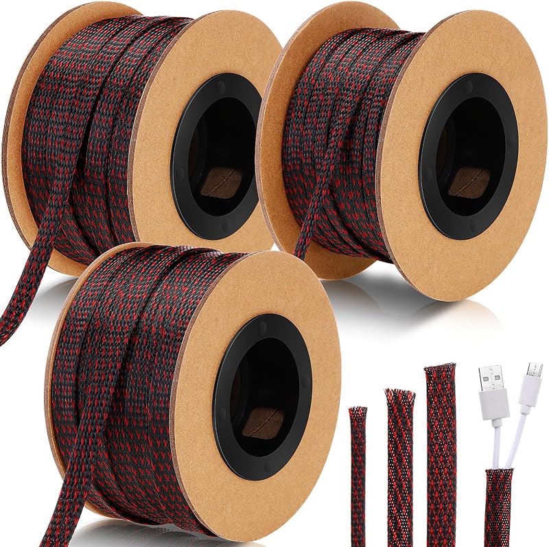 Telar alambre trenzado PET 300" 1/4-3/8 funda TV computadora