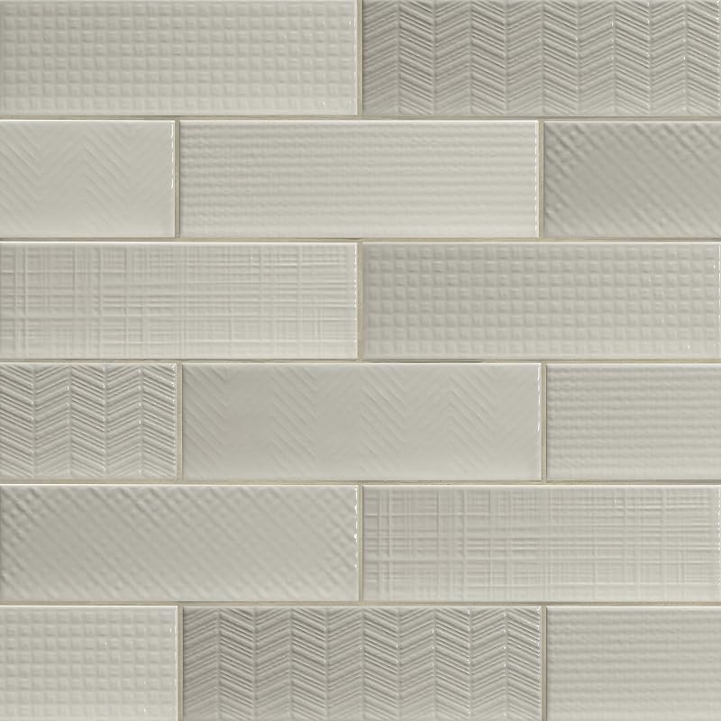 Azulejo cerámica brillante 4x12" baño cocina decorativo