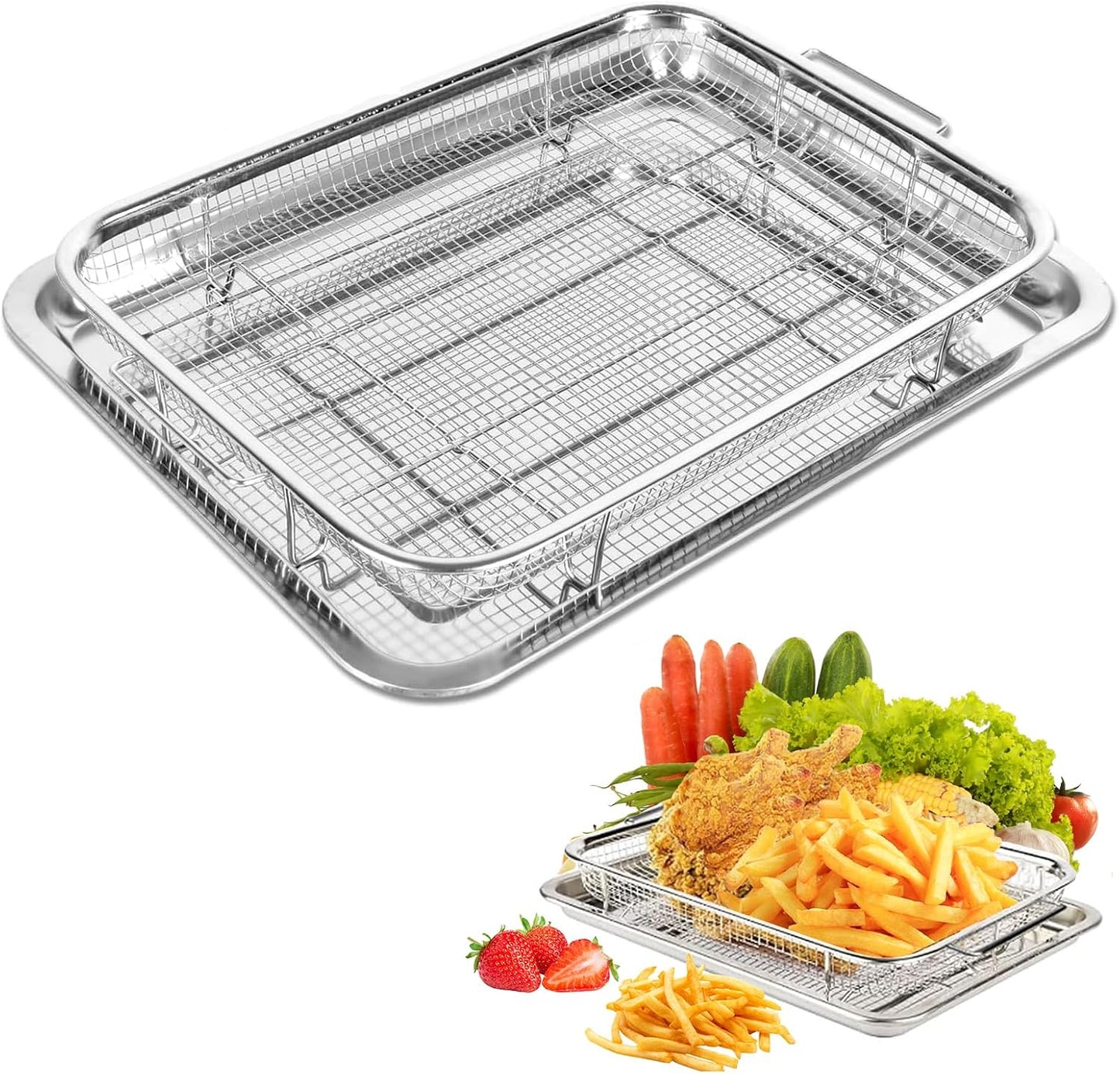 Cesta freidora aire 15x11pulg acero inox 50 pzas papel pergamino