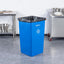 Bote basura plástico azul 50gal 1 cesta cuadrada comercio
