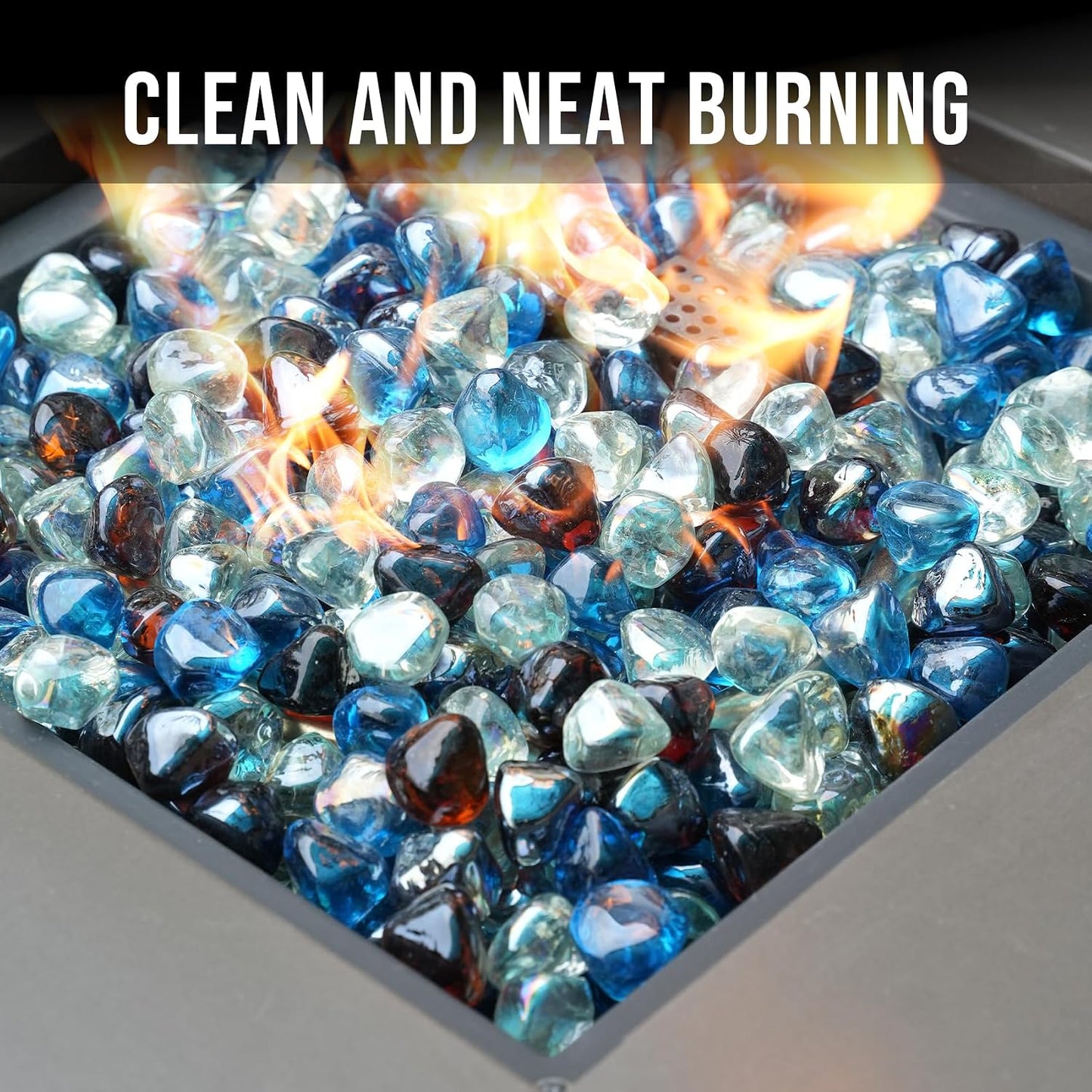 Diamantes vidrio fuego 10lb 1/2pulg azul caribeño brillo ambar