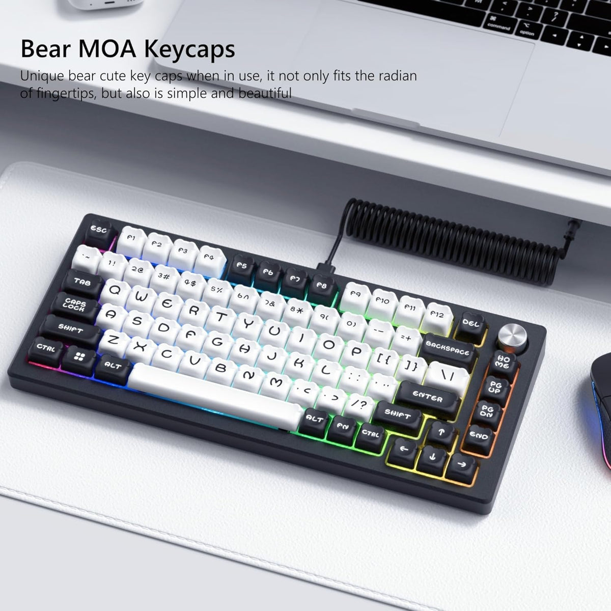 Teclas PBT blancas personalizadas para teclado mecánico MOA 60-100%