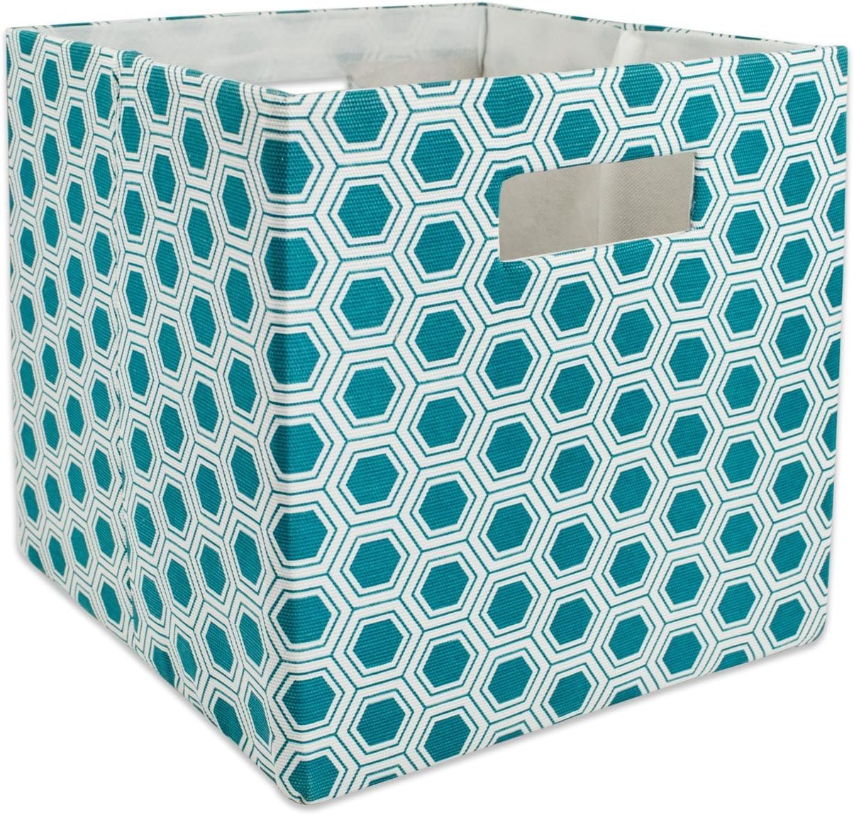 Cubo almacenamiento plegable poliéster panal verde grande