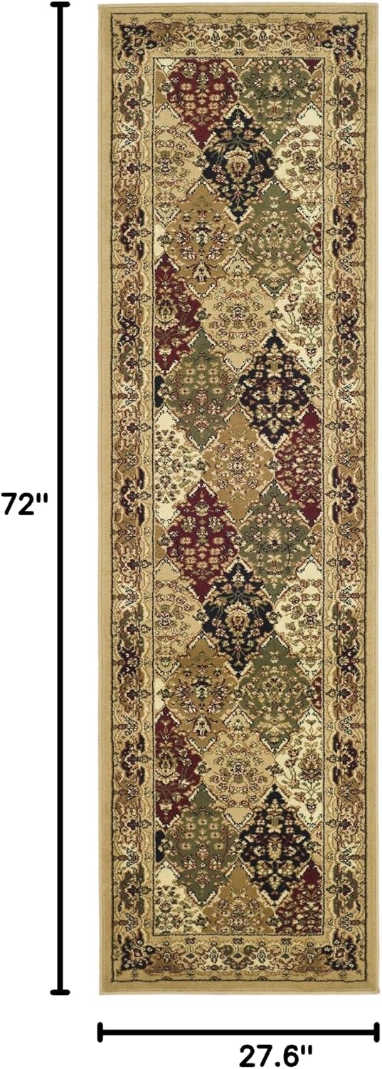 Alfombra pasillo 2'3"x6' diseño oriental multicolor beige