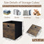 Cubo almacenamiento veta madera tela gruesa paquete 3