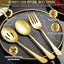 Set 32 Utensilios Acero Inox para Servir Dorado
