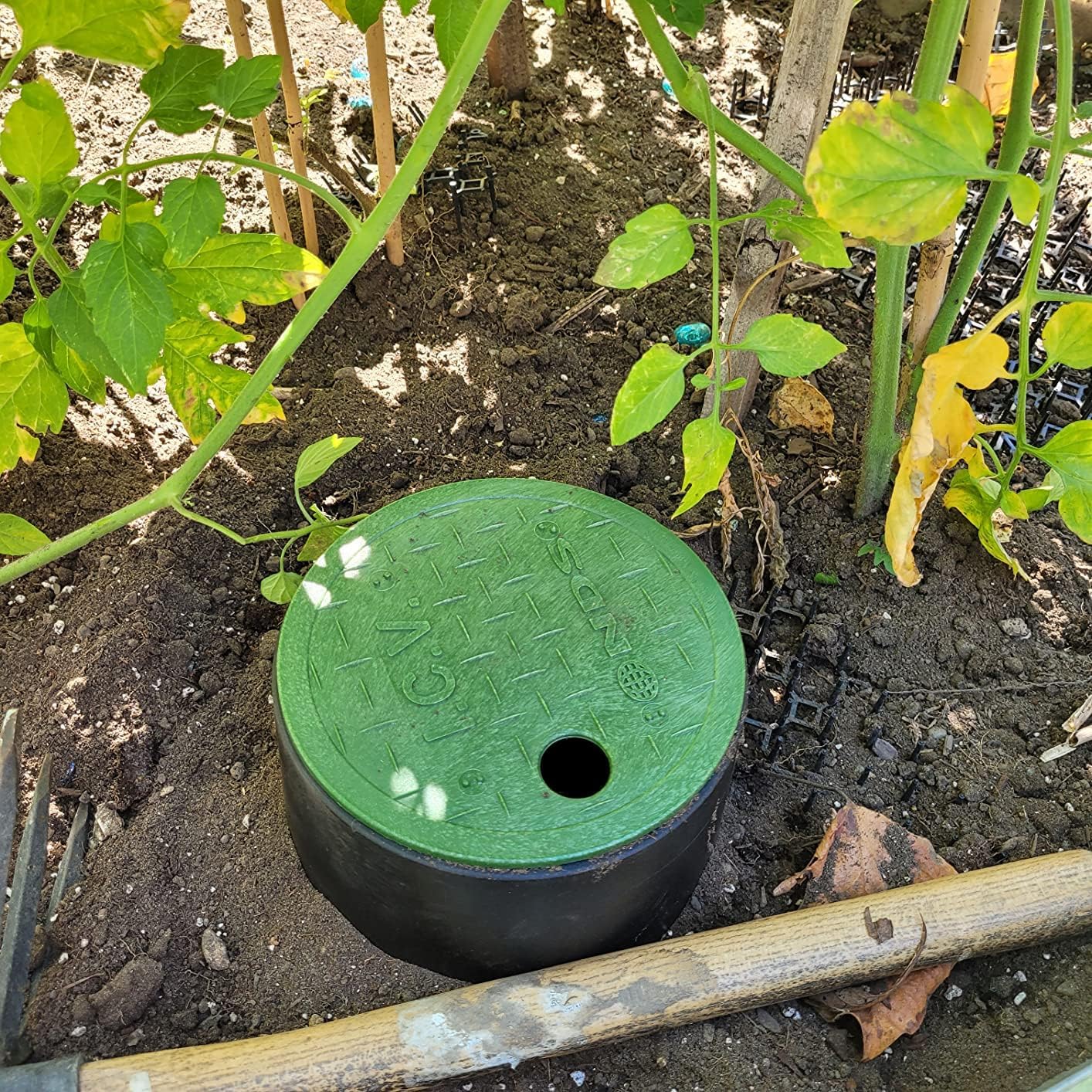 Caja válvula redonda 6" con cubierta tapa verde