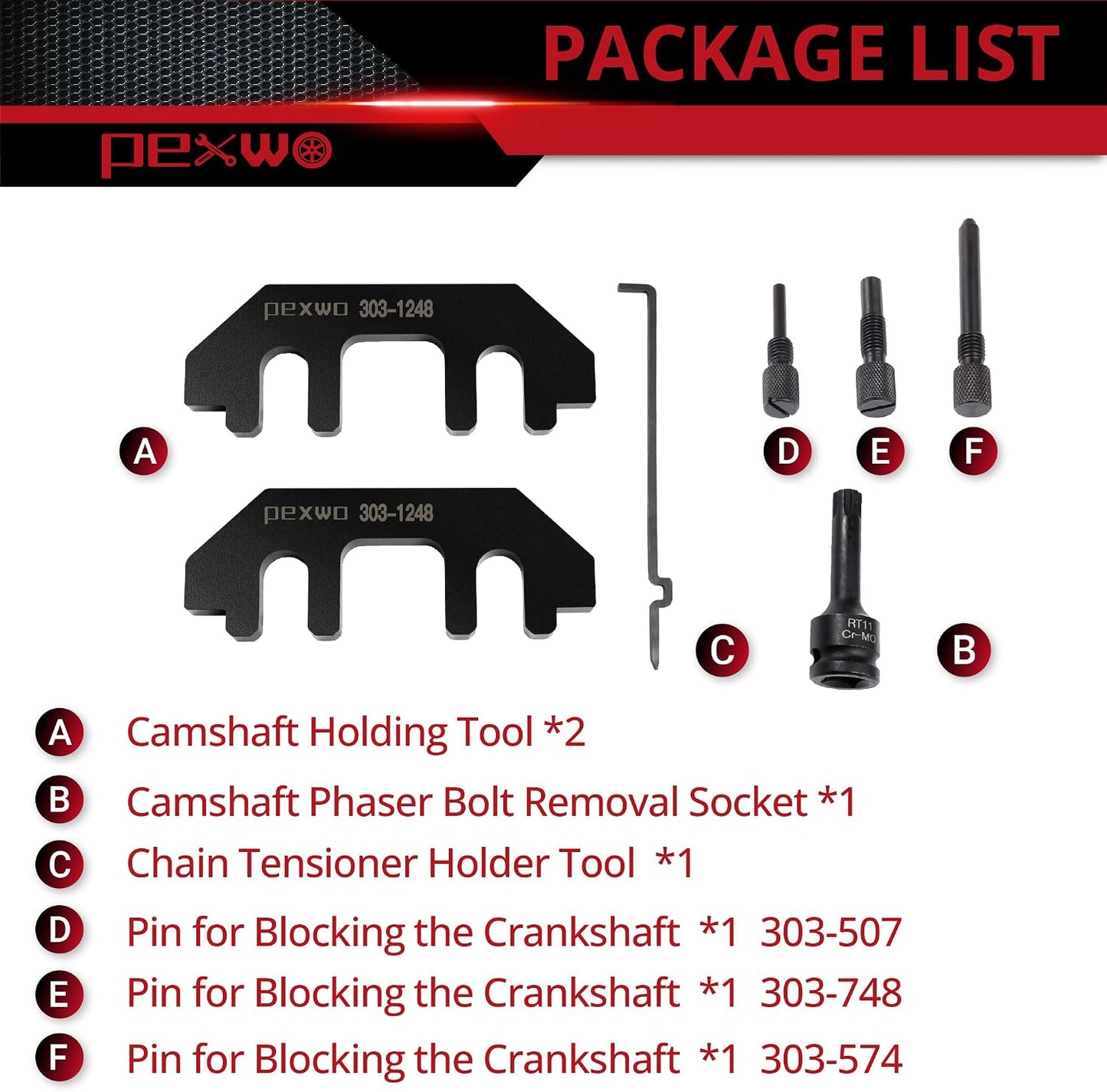 Kit herramientas sincronización árbol levas Ford 3.5L 3.7L