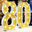 Números iluminados LED dorado 12.6pulg regalo cumpleaños 80