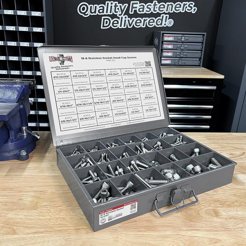 Tornillos Allen acero inox 18-8 pulg cabeza zócalo 453uds