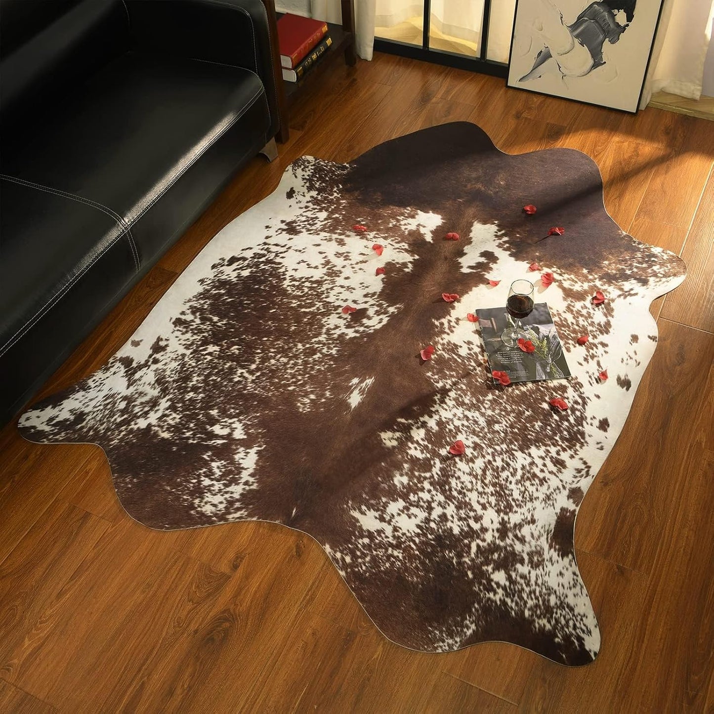 Alfombra sintética vaca 4.6x5.2ft antiderrap sala