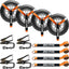 4 Correas amarre automóvil 96pulg 9900lb trinquete anclaje