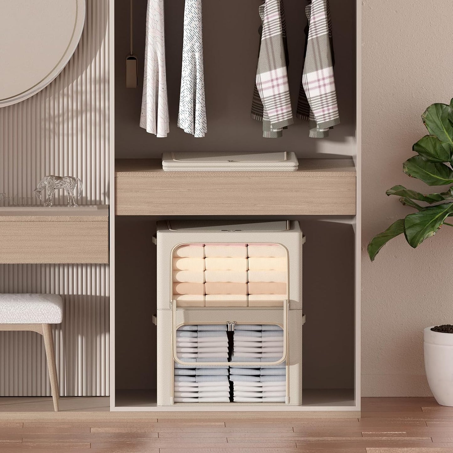 Caja almacenamiento tela Oxford plegable 3 Pzas