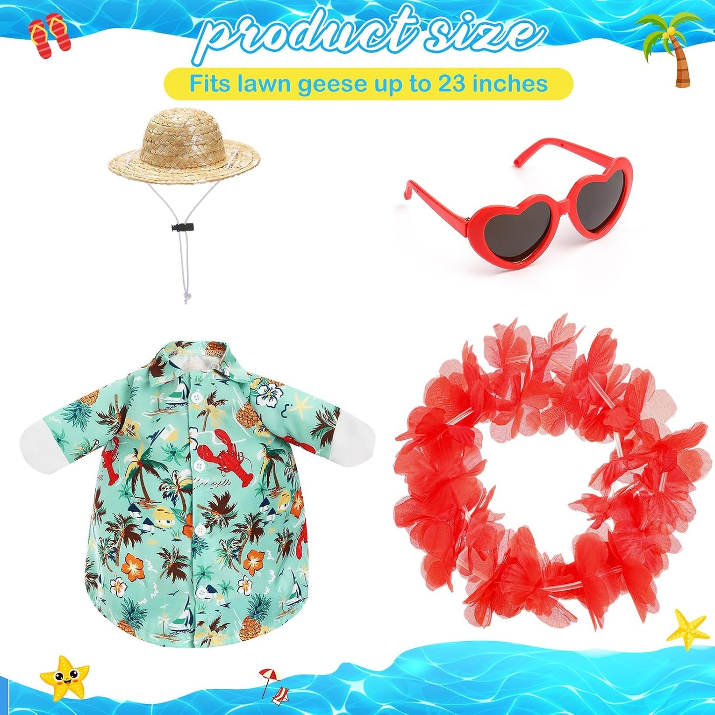 Traje ganso verano césped 23pulg ropa hawaiana luau