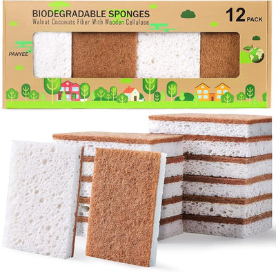 Esponja cocina biodegradable paquete 12 con limpiador coco