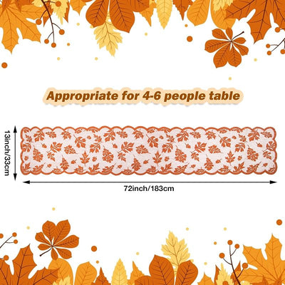 2 Caminos Mesa Otoño Hojas Arce 13x72pulg Decoración Naranja