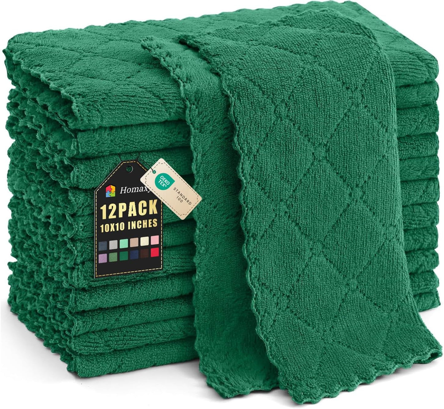 12 Pzas Paños Terriopelo Coral Absorbentes 10x10pulg